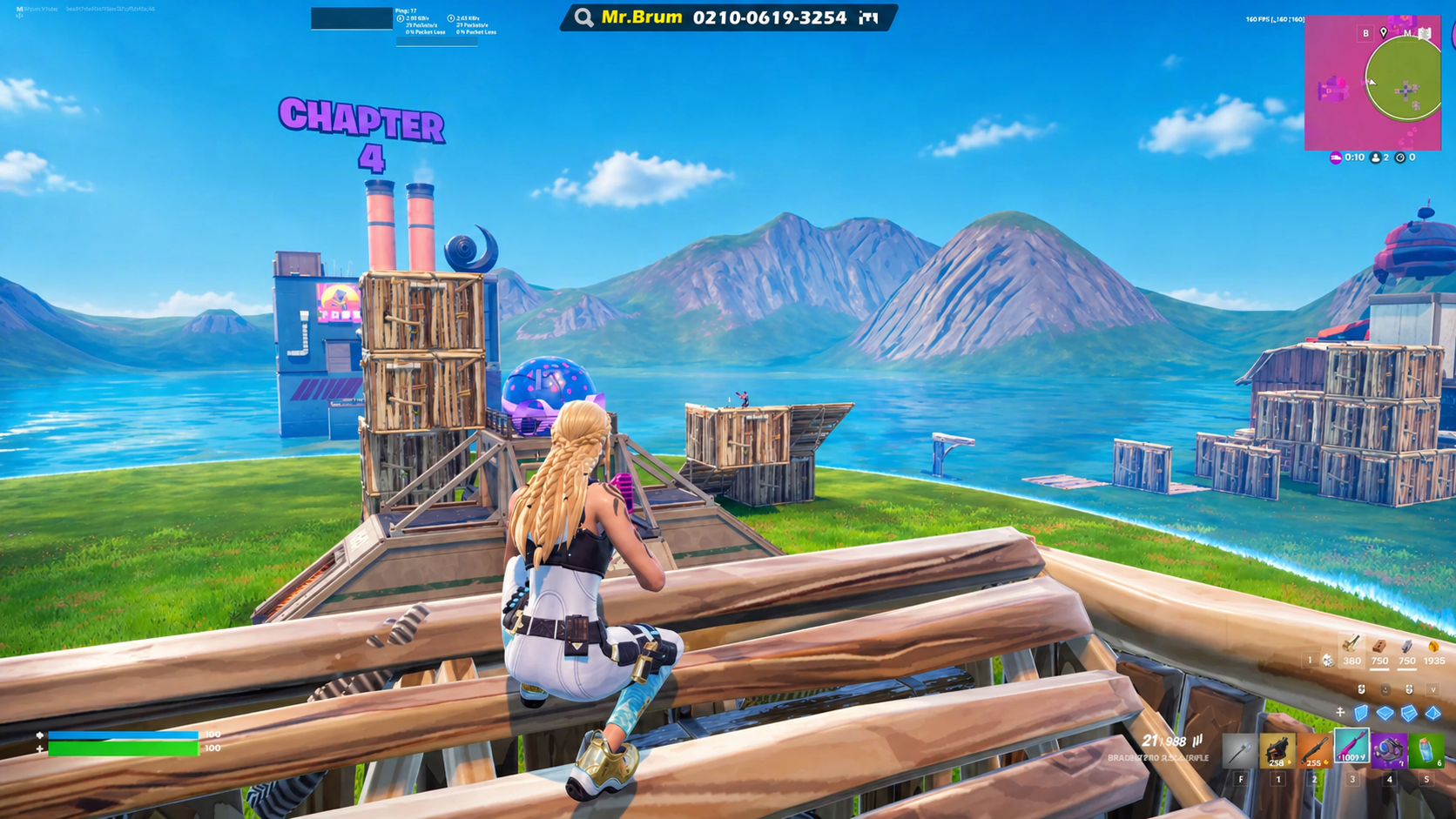 Chapter Wars combat screenshot with player on wooden build pieces